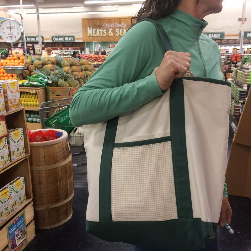 Simple Ecology Reusable Farmers Market Shopping 6 Bag Gift or Starter Set, Durable, Organic Cotton and Jute, Natural with Brown - Image 2